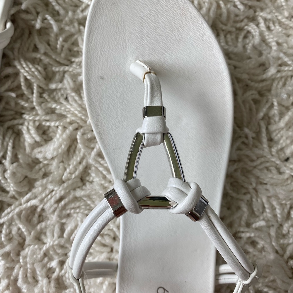white sandals